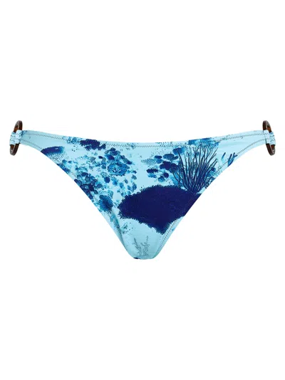 Vilebrequin Bikini Bottoms With Marine Print And Side Details In Blue