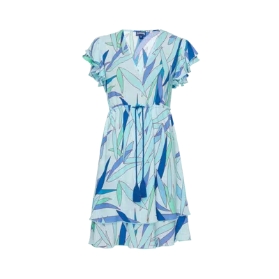 Vilebrequin Women Short Viscose Dress Madrague In Blue