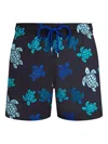 Vilebrequin Multicolor Tortues Ultra-light And Packable Swim Shorts In Black