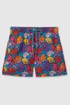 Vilebrequin Moorea Noumea Sea Shells Print 5 Swim Trunks In Bleu Marine