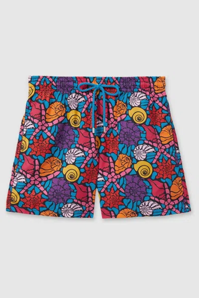 VILEBREQUIN VILEBREQUIN BLEU MARINE SHELL PRINT SWIM SHORTS