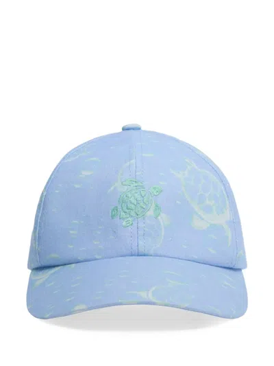 Vilebrequin 자수 베이스볼 캡 모자 In Blue