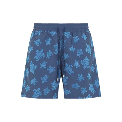 Vilebrequin Mini Flock Turtles Swim Shorts In Blue
