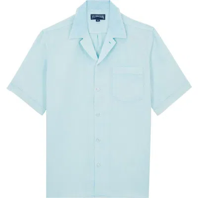 Vilebrequin Bowling Linen Mineral Dye Shirt In Thalassa