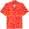 Vilebrequin Bowling Linen New Leopard Shirt In Abricot
