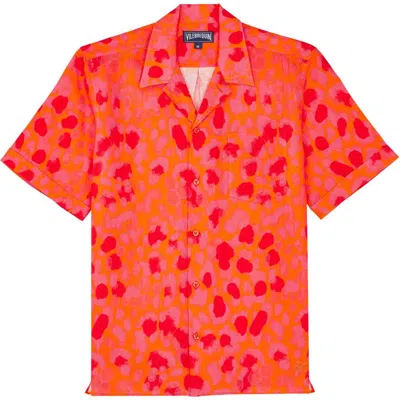 VILEBREQUIN BOWLING LINEN NEW LEOPARD SHIRT