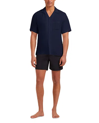 Vilebrequin Bowling Linen Shirt In Blue