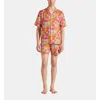 Vilebrequin Bowling Linen Tahiti Flowers Shirt In Santorini