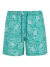 Vilebrequin Moorea Swimsuit With Turtle Print In Green