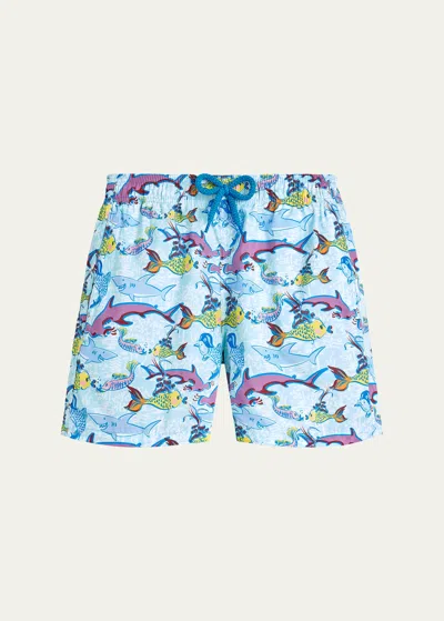 Vilebrequin Kids' Boy's French Sea History Swim Shorts In Thalassa