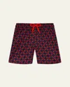 Vilebrequin Boy's Homard Lobster Printed Swim Shorts In Bleu Marine Nvy