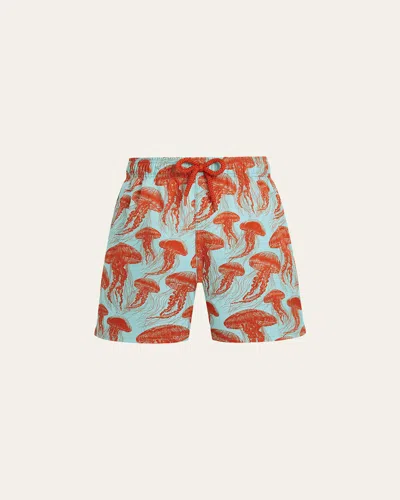 Vilebrequin Kids' Jellyfish-print Stretch Swim Shorts In Blue