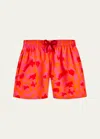 Vilebrequin Boy's Leopard-print Swim Shorts In Apricot