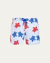 Vilebrequin Boys' Jim Jim Multi Color Turtle Swim Trunks - Little Kid, Big Kid In Blanc