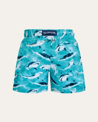 Vilebrequin Boys' Jihin Printed 4 Swim Shorts - Little Kid, Big Kid In Spry Lagoo