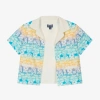 Vilebrequin Boy's Tahiti Turtles Open Front Shirt In Blue