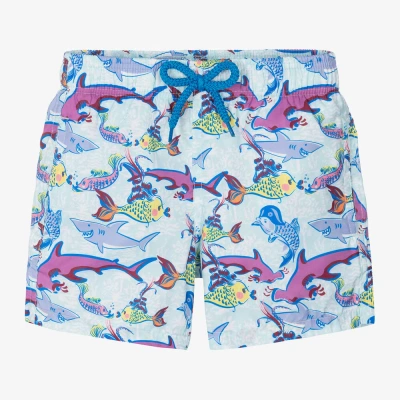 Vilebrequin Kids' Boys Blue Sea Print Swim Shorts