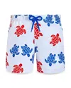Vilebrequin Boys' Jim Jim Multi Color Turtle Swim Trunks - Little Kid, Big Kid In White