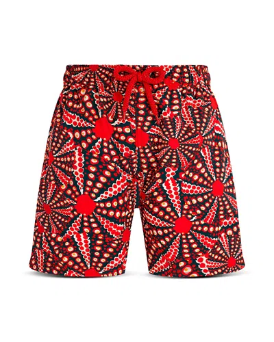 Vilebrequin Boys' Jirise Printed 4 Swim Shorts - Little Kid, Big Kid In Poppy/popp
