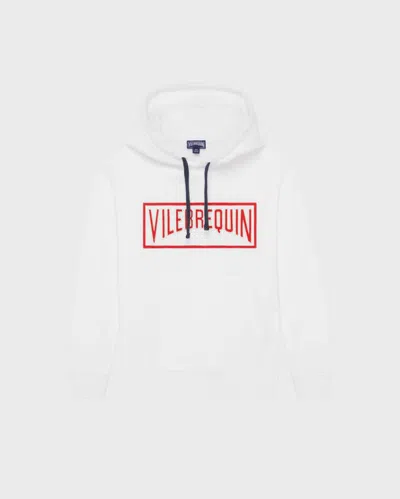 Vilebrequin Kids' Boys Organic Cotton Hoodie Sweatshirt Stitched Logo In White