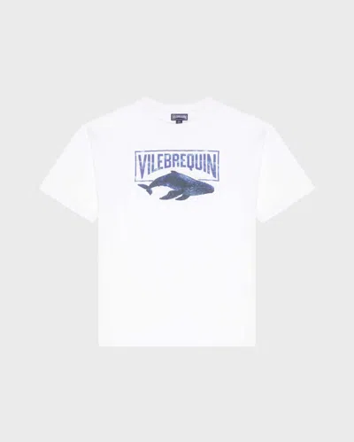 Vilebrequin Kids' Boys Oversize Organic Cotton T-shirt Whale In White
