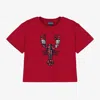 VILEBREQUIN BOYS RED COTTON LOBSTER T-SHIRT