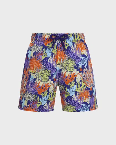Vilebrequin Boys Stretch Swim Shorts Aquatic Life Versailles In Multi