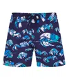 Vilebrequin Boys Stretch Swim Shorts Hermit Crab In Blue