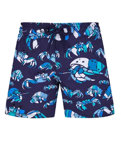 Vilebrequin Boys Stretch Swim Shorts Hermit Crab In Blue