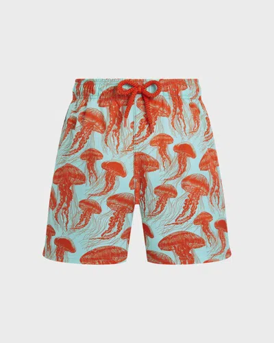Vilebrequin Boys Stretch Swim Shorts Jellyfish Dance Caribbean In Multi