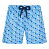 Vilebrequin Boys Stretch Swim Shorts Micro Ronde Des Tortues Rainbow Blue In Multi