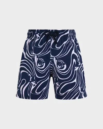 Vilebrequin Kids' Elasticated-waistband Swim Shorts In Blue