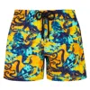 Vilebrequin Boys Stretch Swim Shorts Poulpes Tie And Dye Sun Yellow In Yellow