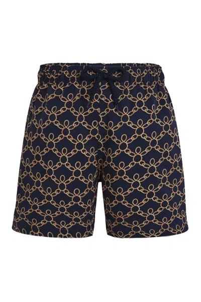 Vilebrequin Boys Stretch Swim Shorts Turtles Chain In Multi