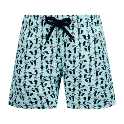 Vilebrequin Boys Swim Short Cocorico Thalassa Blue