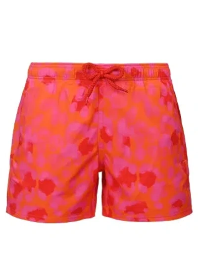 Vilebrequin Boys Swim Short Leopard In Red