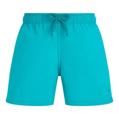 Vilebrequin Boys Swim Short Water Reactive Aqua Ronde Des Tortues In Blue