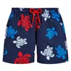 Vilebrequin Boys Swim Shorts Ronde Des Tortues Navy Blue In Blue