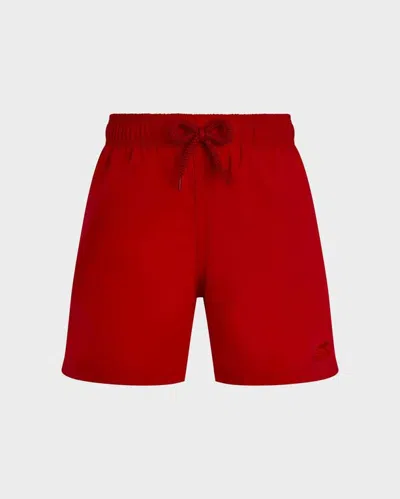 Vilebrequin Kids' Elasticated-waistband Swim Shorts In Red