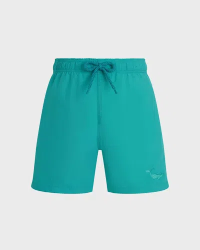 Vilebrequin Kids' Elasticated-waistband Whale Swim Shorts In Green