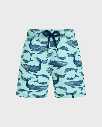 Vilebrequin Kids' Boys Swim Shorts Whales In Multi