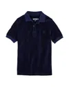 Vilebrequin Terry-cloth Organic Cotton Polo Shirt In Navy