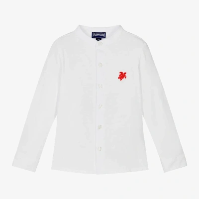 Vilebrequin Kids' Boys White Collarless Cotton Shirt