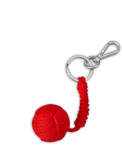 Vilebrequin Braided Rope-knot Keyring In White