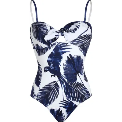 Vilebrequin Bustier One-piece Swimsuit Papagaio In White