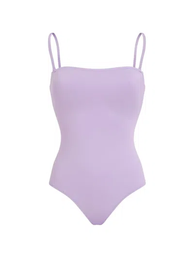 Vilebrequin Minimalist Solid Colour Swimsuit With Thin Straps In Purple