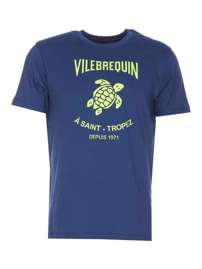 Vilebrequin T-shirt Tortue Flockee In Blue