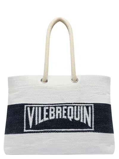 Vilebrequin Canvas Tote Bag With Rope Handles In White