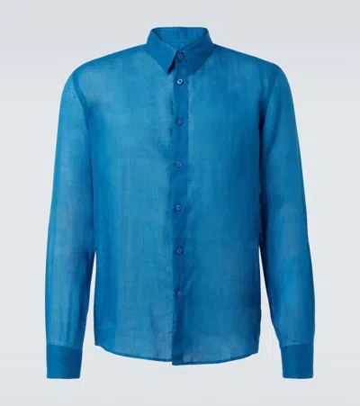 Vilebrequin Caracal Ramie Shirt In Blue