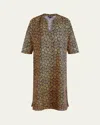 Vilebrequin Carapaces Linen Dress In Bleu Marine